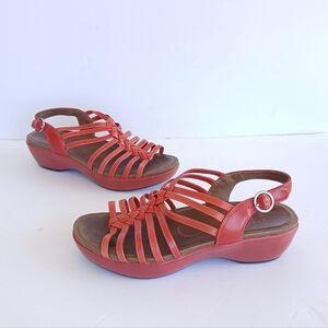 Dansko Dana Red Strappy Sandals Fisherman